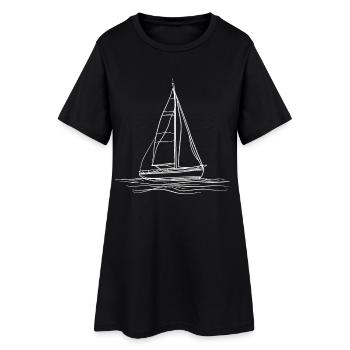 Croquis de voilier - Robe T-shirt Femme - noir - Devant