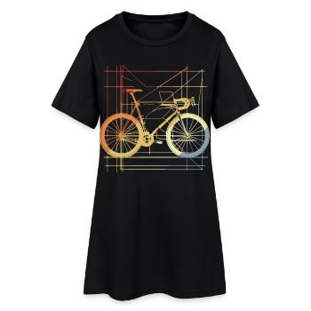 Dessin de vélo rétro - Robe T-shirt Femme - noir - Devant
