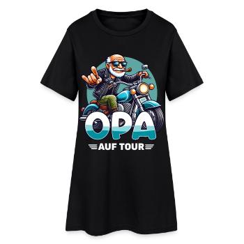 Cooler Opa Auf Tour Motorrad Biker Großvater - Frauen T-Shirt-Kleid - Schwarz - Vorne