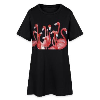 Ensemble d’aquarelle Vivid Flamingo - Robe T-shirt Femme - noir - Devant
