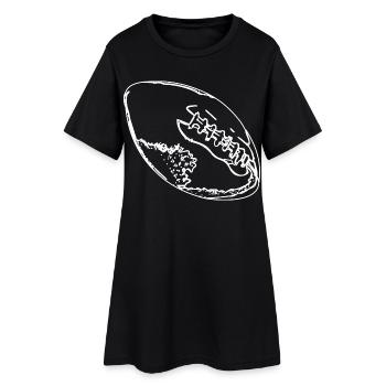 Dessin de ballon de football - Robe T-shirt Femme - noir - Devant