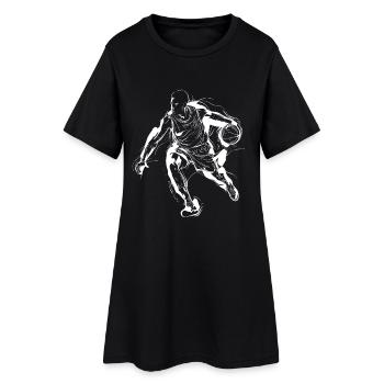 Dessin de joueur de basket-ball - Robe T-shirt Femme - noir - Devant