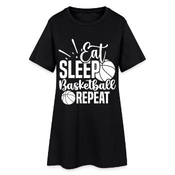 Manger dormir basket répéter blanc - Robe T-shirt Femme - noir - Devant