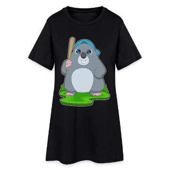 Taupe Baseball Batte de Baseball - Robe T-shirt Femme - noir - Devant