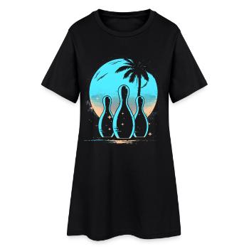 Bowling à l’ancienne - Robe T-shirt Femme - noir - Devant