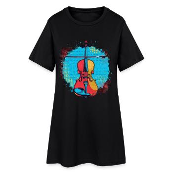Dessin de violon - Robe T-shirt Femme - noir - Devant