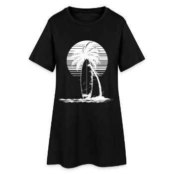 Dessin de planche de surf - Robe T-shirt Femme - noir - Devant