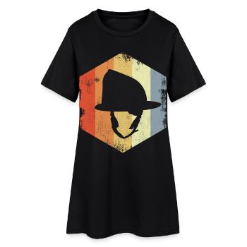Casque de pompier vintage - Robe T-shirt Femme - noir - Devant