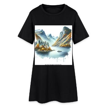Sognefjord Automne Scandinavie Norvège Plaie naturelle - Robe T-shirt Femme - noir - Devant