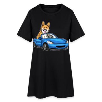 Voiture Corgi - Robe T-shirt Femme - noir - Devant