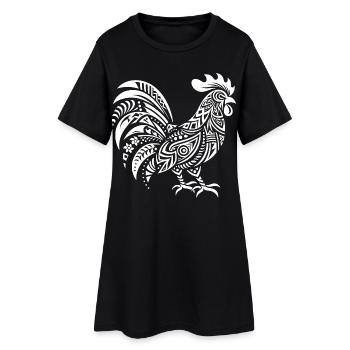 Coq Tribal - Robe T-shirt Femme - noir - Devant