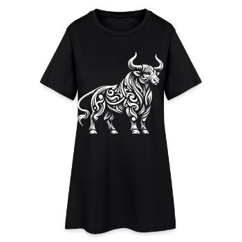 Taureau tribal - Robe T-shirt Femme - noir - Devant