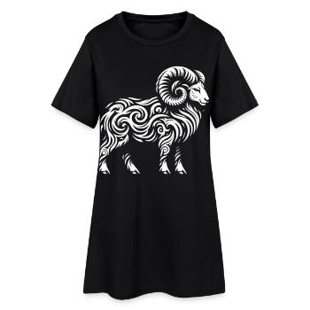 Bélier tribal - Robe T-shirt Femme - noir - Devant