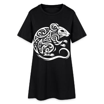 Souris tribale - Robe T-shirt Femme - noir - Devant