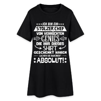 ich bin ein stolzer Chef von verrückten Genies - Frauen T-Shirt-Kleid - Schwarz - Vorne