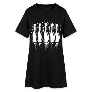 Graphiques de bowling - Robe T-shirt Femme - noir - Devant