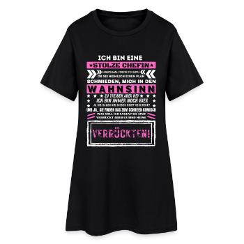ICH BIN EINE STOLZE CHEFIN Humor Lustig - Frauen T-Shirt-Kleid - Schwarz - Vorne