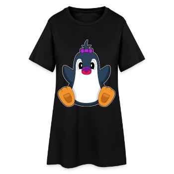 Pinguin Baby Schnuller - Frauen T-Shirt-Kleid - Schwarz - Vorne