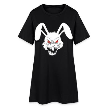 Demonic White Rabbit - Women’s T-Shirt Dress - black - Front