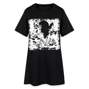Dessin cycliste - Robe T-shirt Femme - noir - Devant