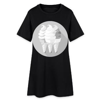 Eiswaffeln - Frauen T-Shirt-Kleid - Schwarz - Vorne