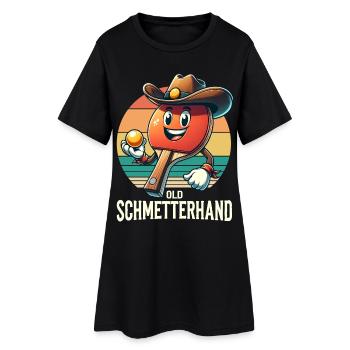 Old Schmetterhand Tischtennis Ping Pong Western - Frauen T-Shirt-Kleid - Schwarz - Vorne