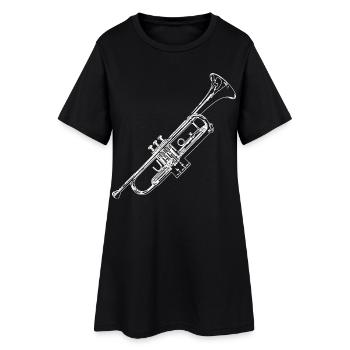 Croquis de trompettes rétro - Robe T-shirt Femme - noir - Devant
