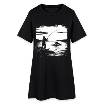 Graphique de pêche - Robe T-shirt Femme - noir - Devant
