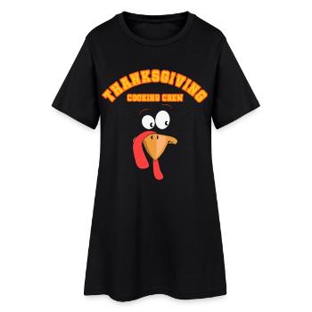 Tenue de famille Thanksgiving Cooking Crew - Robe T-shirt Femme - noir - Devant