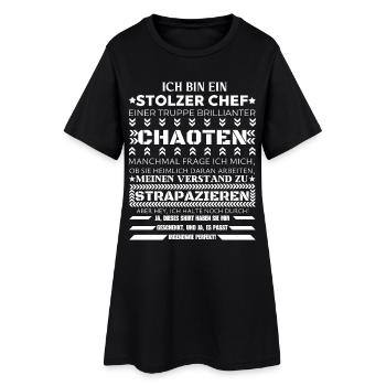 ICH BIN EINE STOLZER CHEF BRILLIANTER CHAOTEN - Frauen T-Shirt-Kleid - Schwarz - Vorne