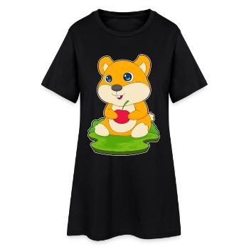 Hamster Cherry - Women’s T-Shirt Dress - black - Front