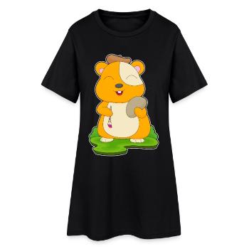 Hamster Maler Pinsel Malen - Frauen T-Shirt-Kleid - Schwarz - Vorne