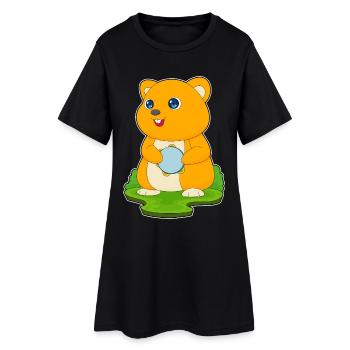 Hamster Musicien Drum Musique - Robe T-shirt Femme - noir - Devant