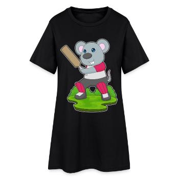 Souris Cricket Battes de cricket - Robe T-shirt Femme - noir - Devant