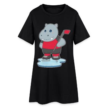 Bâton de hockey sur glace Hippopotamus - Robe T-shirt Femme - noir - Devant