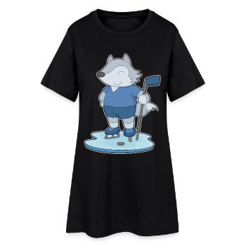 Bâtons de hockey sur glace Wolf - Robe T-shirt Femme - noir - Devant