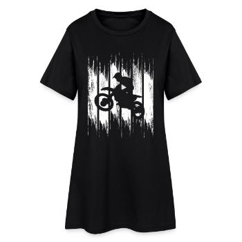 Motocross Rétro - Robe T-shirt Femme - noir - Devant