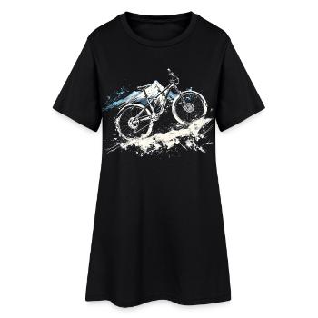 Illustration de VTT - Robe T-shirt Femme - noir - Devant
