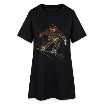 Snowboarder Sketch Retro - Women’s T-Shirt Dress - black - Front