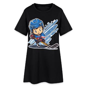 Eishockeyspieler Comic Look - Women’s T-Shirt Dress - black - Front