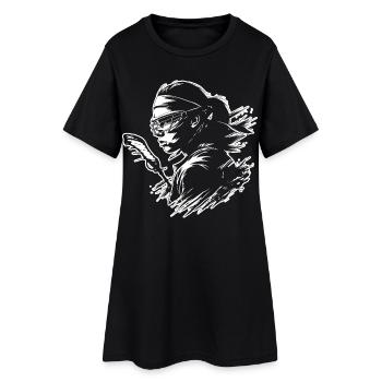 Joueur de crosse - Robe T-shirt Femme - noir - Devant