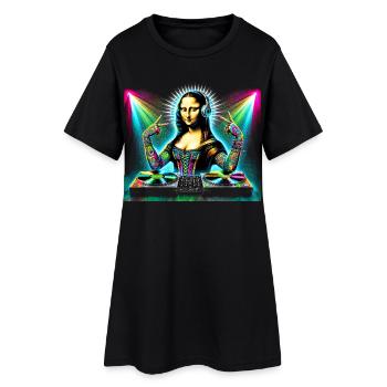 DJ Mona Lisa – Conception de fête Funky Renaissance - Robe T-shirt Femme - noir - Devant