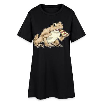 Pizza Grenouille - Robe T-shirt Femme - noir - Devant
