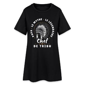 Papa le mythe le légendaire Chef de tribu - Robe T-shirt Femme - noir - Devant
