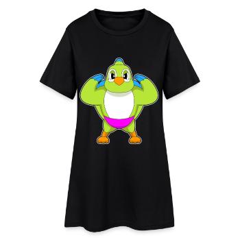 Parrot Bodybuilder Bodybuilding Sport - Robe T-shirt Femme - noir - Devant