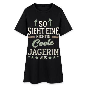 So sieht eine richtig coole Jägerin aus Jagd - Frauen T-Shirt-Kleid - Schwarz - Vorne