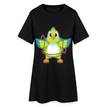 Gymnastique d’entraînement du cerceau de fitness Parrot - Robe T-shirt Femme - noir - Devant