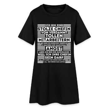 INE STOLZE CHEFIN VON VERDAMMT TOLLEN MITARBEITERN - Frauen T-Shirt-Kleid - Schwarz - Vorne