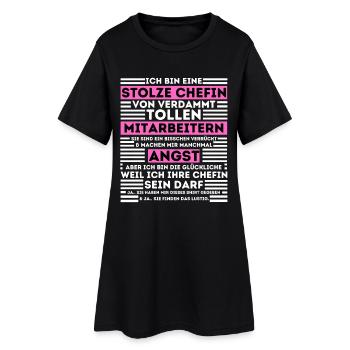 STOLZE CHEFIN VON VERDAMMT TOLLEN MITARBEITERN - Frauen T-Shirt-Kleid - Schwarz - Vorne
