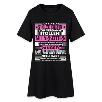 STOLZE CHEFIN VON VERDAMMT TOLLEN MITARBEITERN - Frauen T-Shirt-Kleid - Schwarz - Vorne